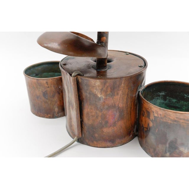 Handmade Electrical Copper Indoor Fountain with Flowers, Italy, 1960s For Sale - Image 14 of 15