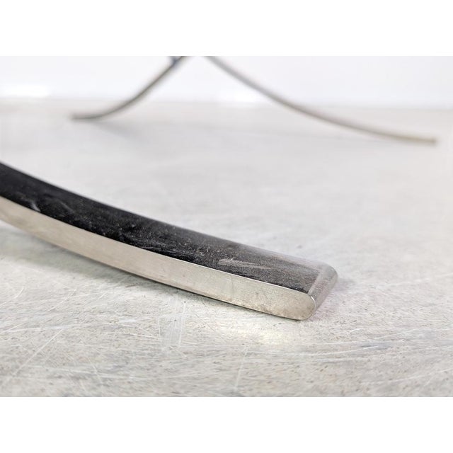 Metal Black Barcelona Chair by Mies van der Rohe for Knoll International For Sale - Image 7 of 18