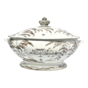 Juliska “Country Estate, Flint (Gray)” Stoneware Soup Tureen Bowl & Lid