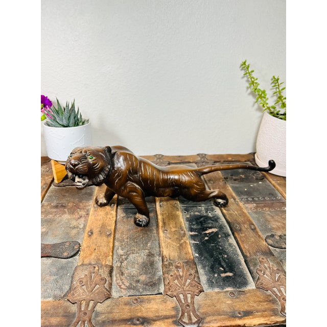 Coffee Vintage Early 20th Century Cast Iron Tiger Made in Japan For Sale - Image 8 of 13