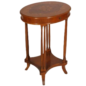 Art Deco Italian Walnut & Burl Walnut Side Table, 1940s