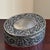 Vintage Silver-Plated Oval Jewelry Box With Blue Velvet Lining & Ornate Foliate Relief For Sale - Image 9 of 12