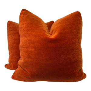 Donghia "Versa Mohair" in Pimento 22" Pillows-a Pair