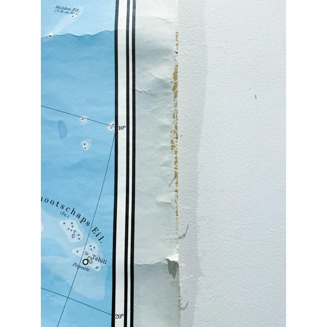 Mid-Century Dutch Topographical Wall Map of Australia and Oceania on Linen For Sale - Image 11 of 13