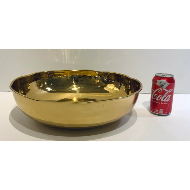 Henredon J. Bilhuber for Henredon. Large Hand Spun Brass Bowl For Sale - Image 4 of 5