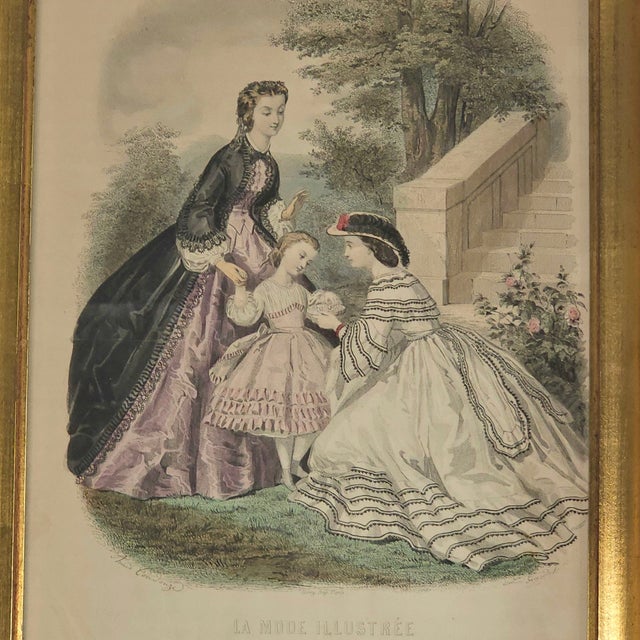19th Century Antique 1862-1863 La Mode Illustree French Fashion Prints "15" For Sale - Image 5 of 9