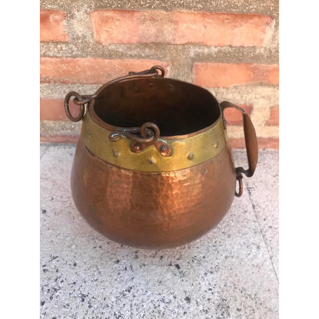 Vintage Spanish Patinated Copper Pot, 1970s For Sale - Image 9 of 9