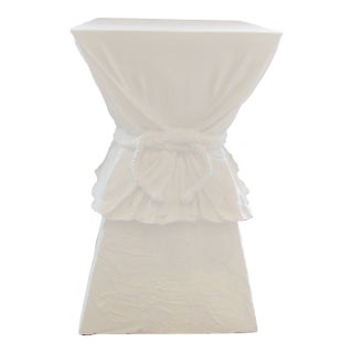 John Dickenson Style Faux Drapery Dining / Side Table Circa 1970s For Sale