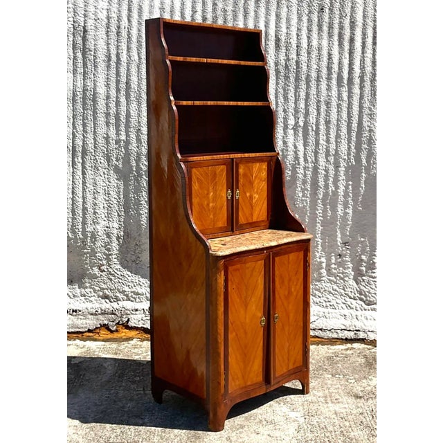 Late 19th Century Regency Chevron Inlay Cascading Cabinet For Sale - Image 4 of 12