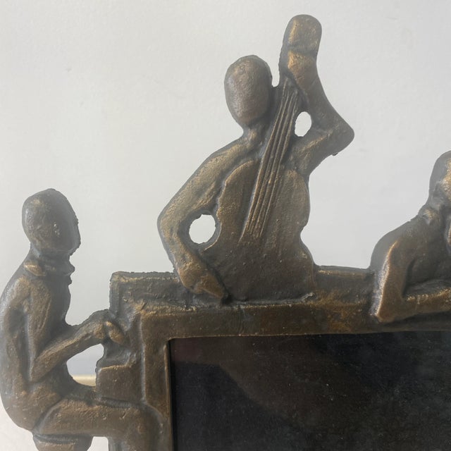 1980s 1980s Bronze Picture Frame With Musicians For Sale - Image 5 of 8