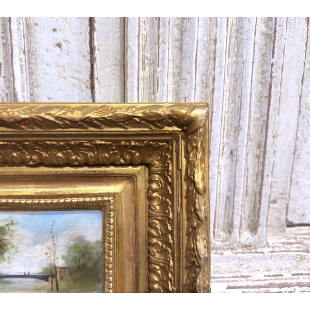 Pair of 19th Century French Barbizon Oil Paintings in Original Gilt Frames For Sale - Image 11 of 14