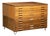 Antique Double Stack Wooden Flat File Cabinet With Hairpin Legs For Sale