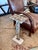 1990s Vintage Damascus Mother-of-Pearl Inlay Pedestal Side Table With Natural Marble Base For Sale - Image 5 of 9