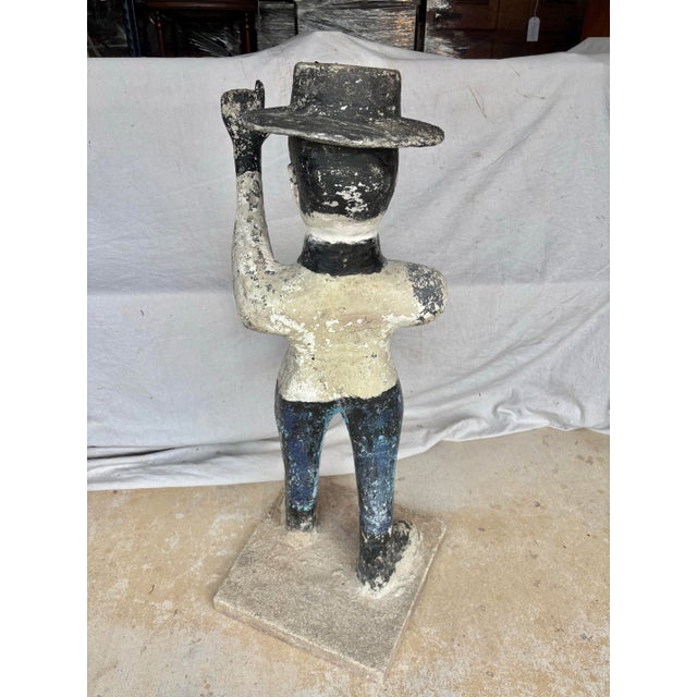 Early 20th Century French Concrete Man Garden Statue For Sale - Image 12 of 12