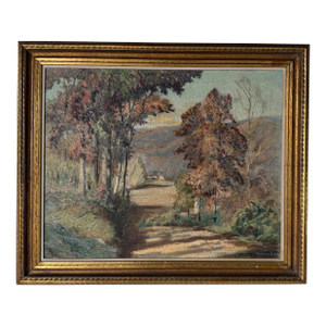 Maurice Braun (1877–1941) “Autumn Glow” Impressionist Landscape Oil on Canvas Painting