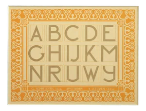 1907 Dutch Letterpress Sheet, Matted (Abcde Ghijkm Nruwy )