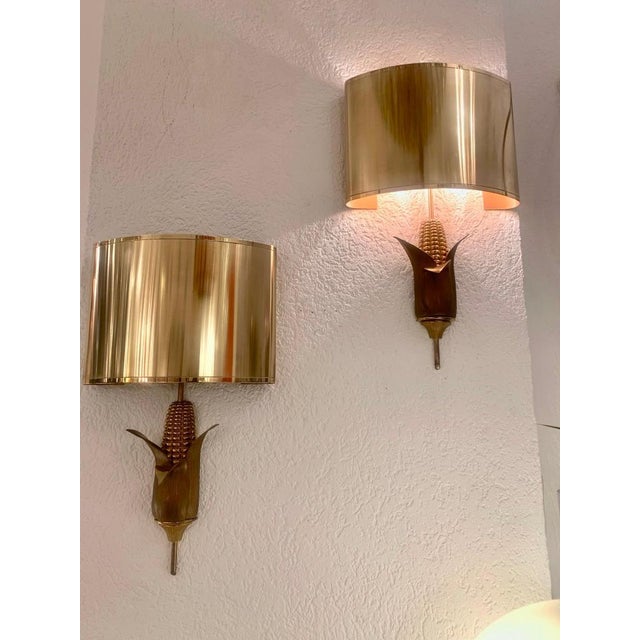 Neoclassical Brass and Bronze Wall Sconces from Maison Charles, 1970s, Set of 2 For Sale - Image 9 of 13