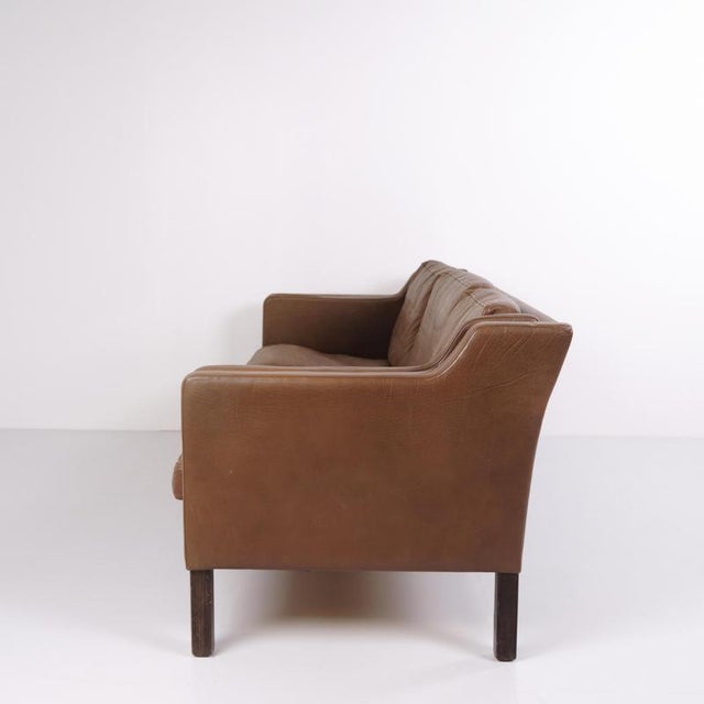 Danish Three-Seater Sofa in Brown Leather from Stouby, 1960s For Sale - Image 11 of 12