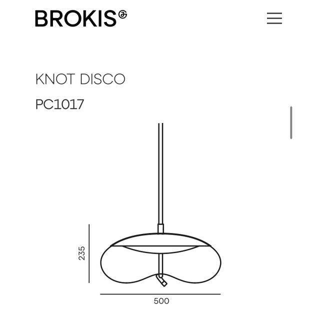 2020s Brokis “Knot” suspension lamp in transparent smoke-grey glass, pendant Light For Sale - Image 5 of 5