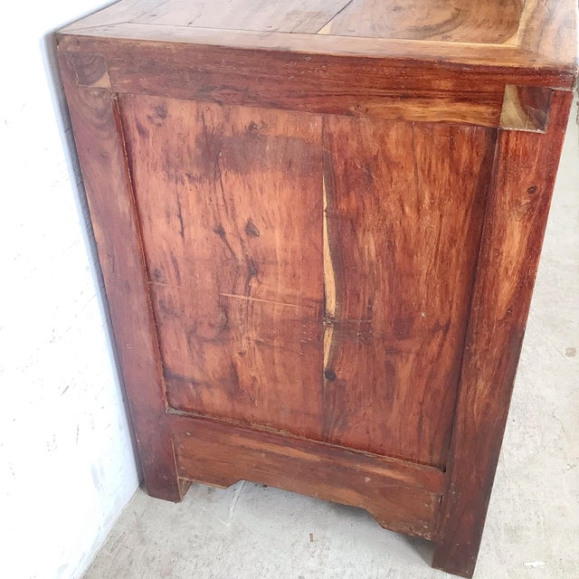 Antique Chinese Provincial Elmwood Cabinet With Iron Hardware For Sale In Philadelphia - Image 6 of 12
