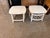 Pair of Vintage Coastal White Rattan Side Tables Square With Round Edges. For Sale - Image 4 of 7