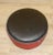 1970s Black and Red Faux Leather Ottoman, 1970s For Sale - Image 5 of 8