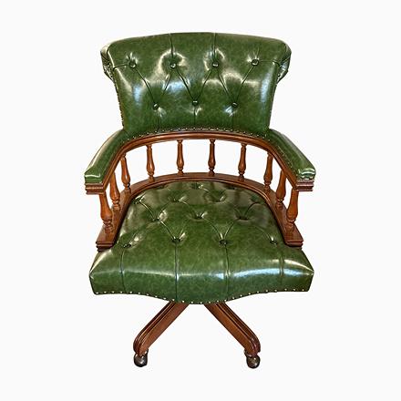 Chesterfield Style Captain's Desk Chair For Sale - Image 9 of 9
