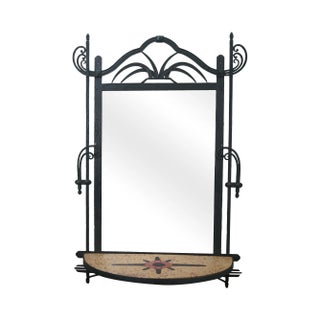 Hand Wrought Iron Southwest Hanging Mirror For Sale