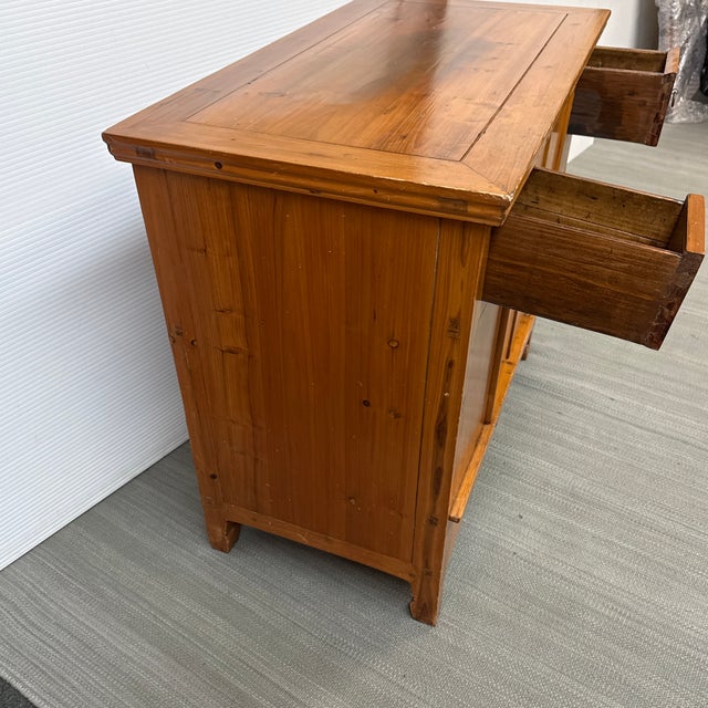 Vintage Elmwood Storage Cabinet With Hidden Compartment For Sale - Image 10 of 12