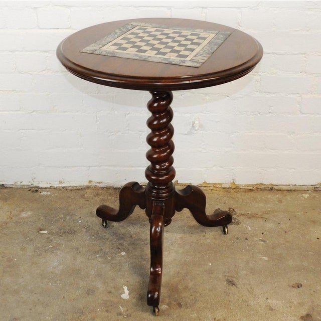 Antique Wooden Chess Table on Wheels, 19th Century For Sale - Image 13 of 14