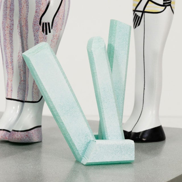 Sculpture Materials Guglielmo Gusella - A Gallery Opening, C. 1980s Mixed-Media Table Sculpture For Sale - Image 7 of 8