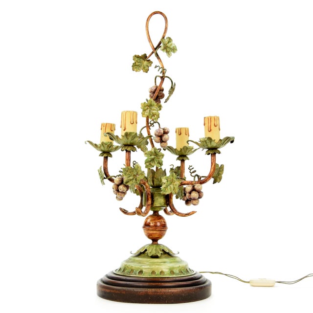 Mid-Century Table Lamp with Grapes For Sale - Image 5 of 6
