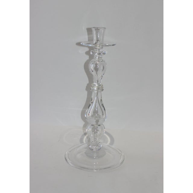 Crystal Double Tear Drop Balustrade 19.5" Candle Holder based on the extremely rare Steuben 1936 15" high Tall Single...