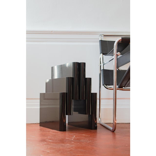 Plastic Vintage Giotto Stoppino Magazine Rack for Kartell, Model 4675, Glossy Black, Original 1970s Edition by Giotto Stoppino For Sale - Image 7 of 14