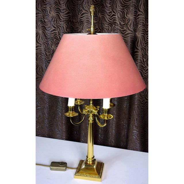 Brass 4-Light Table Lamp with Fabric Shade from Schulz & Adam, 1970s For Sale - Image 9 of 12