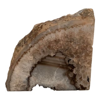 1960s Agate Cream Color Bookend For Sale