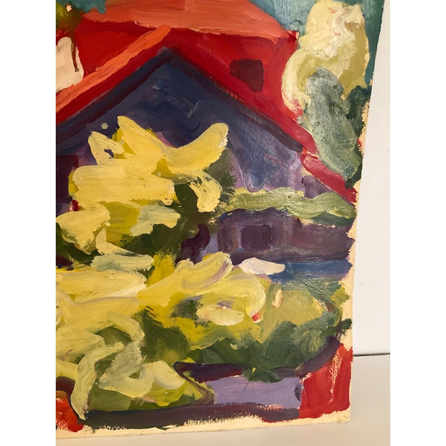 Abstract Richard Snyder 1960s Oil Painting on Paper For Sale - Image 3 of 6