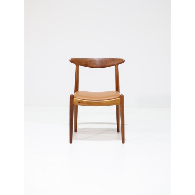 W1 Chair in Oak and Leather by Hans J. Wegner for C.M. Madsen, 1950s For Sale - Image 13 of 13