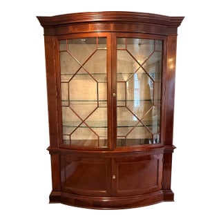 Baker Furniture Bow Front Georgian China Cabinet For Sale