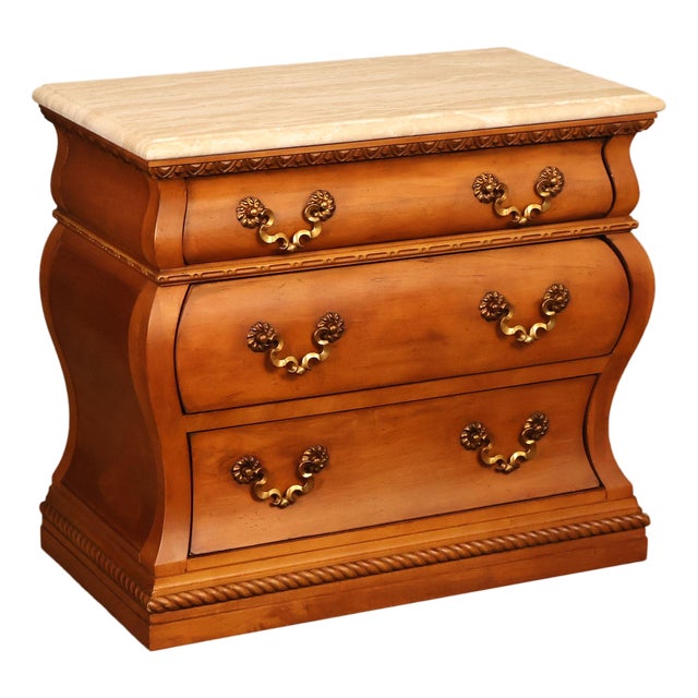 Century Furniture Baroque Style Marble Top Bombe Chest Of Drawersd For Sale