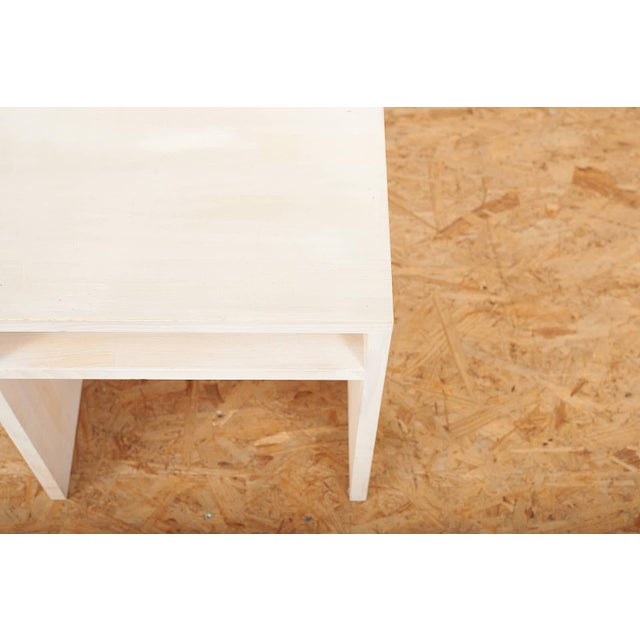 Chairs in Wood Construction with Shelf and White Stained by Felice Dittli, 2006, Set of 2 For Sale - Image 9 of 13