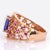 Metal 1.4Ct Statement Tanzanite Ring With Pink Sapphire Accents: Solid 14k Gold, 8x6mm, Size 6.75 For Sale - Image 7 of 7