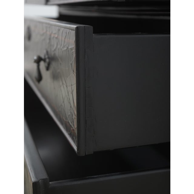 1990s 1990s Baker Milling Road Crackle Finish Black Chest For Sale - Image 5 of 17