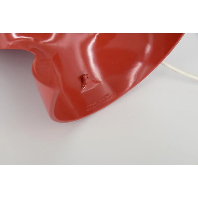 Artemide Vintage Red Dalù Table Lamp by Vico Magistretti for Artemide, 1960s For Sale - Image 4 of 8