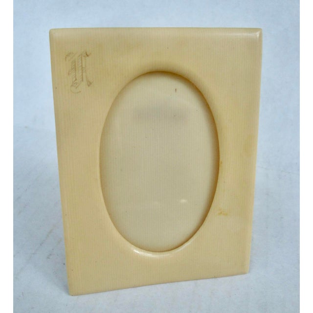 Miniature French Ivory Celluloid Oval Picture Frame Chairish