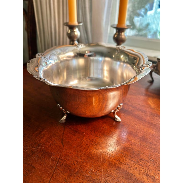 Art Deco Early 20th Century Wm Rogers Silver Plate Art Deco Footed Bowl or Cache Pot For Sale - Image 3 of 10