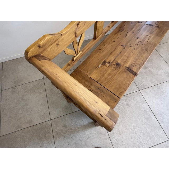 Provincial Biedermeier Chest Bench Country House Bench Antique D2417 For Sale - Image 11 of 18