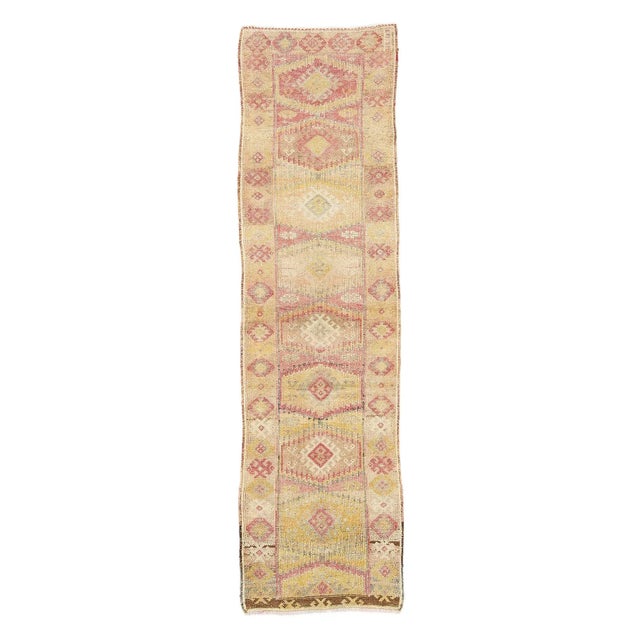 Textile Faded Vintage Herki Runner For Sale - Image 7 of 7