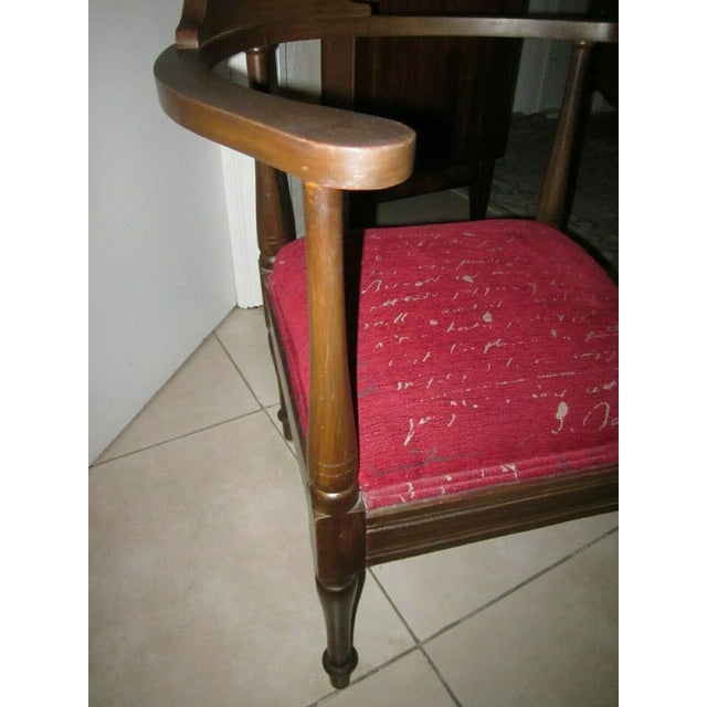 Vintage Corner Chair Wood and Fabric Seat For Sale In Naples, FL - Image 6 of 6