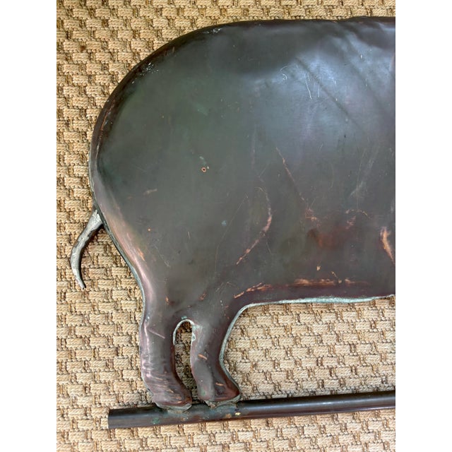 1960s Vintage Patinated Copper Pig Weathervane For Sale - Image 5 of 9